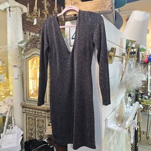 Windsor Glittering Black Long Sleeve Dress